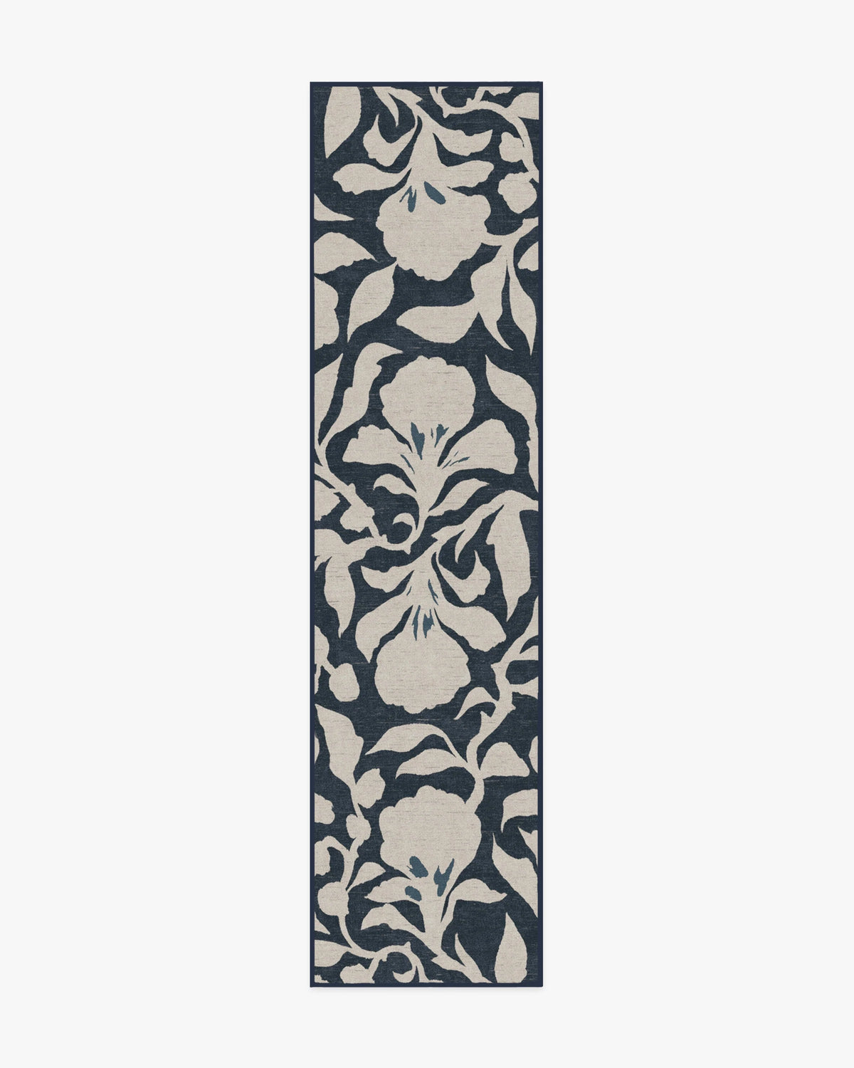 Flora Ink Blue & Ivory Flatwoven Rug by The Hiltons