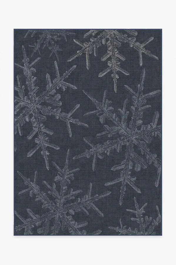 Snowflake Navy Flatwoven Rug