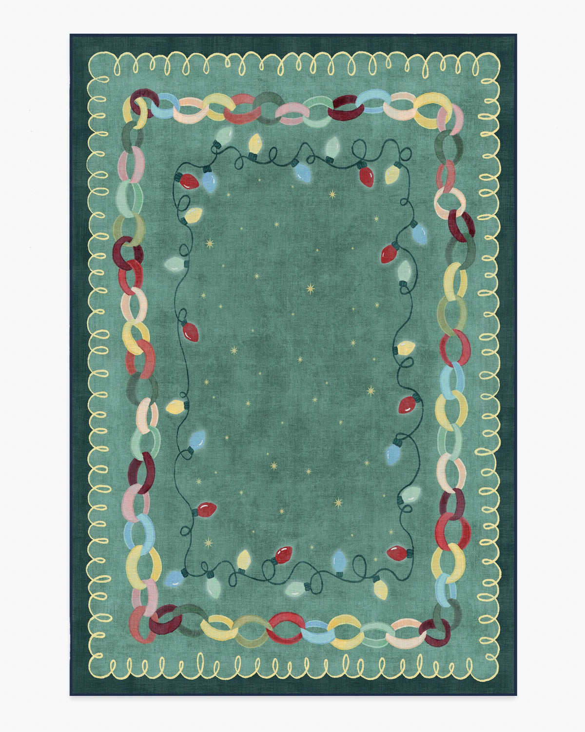 Garland Glow Green Flatwoven Rug