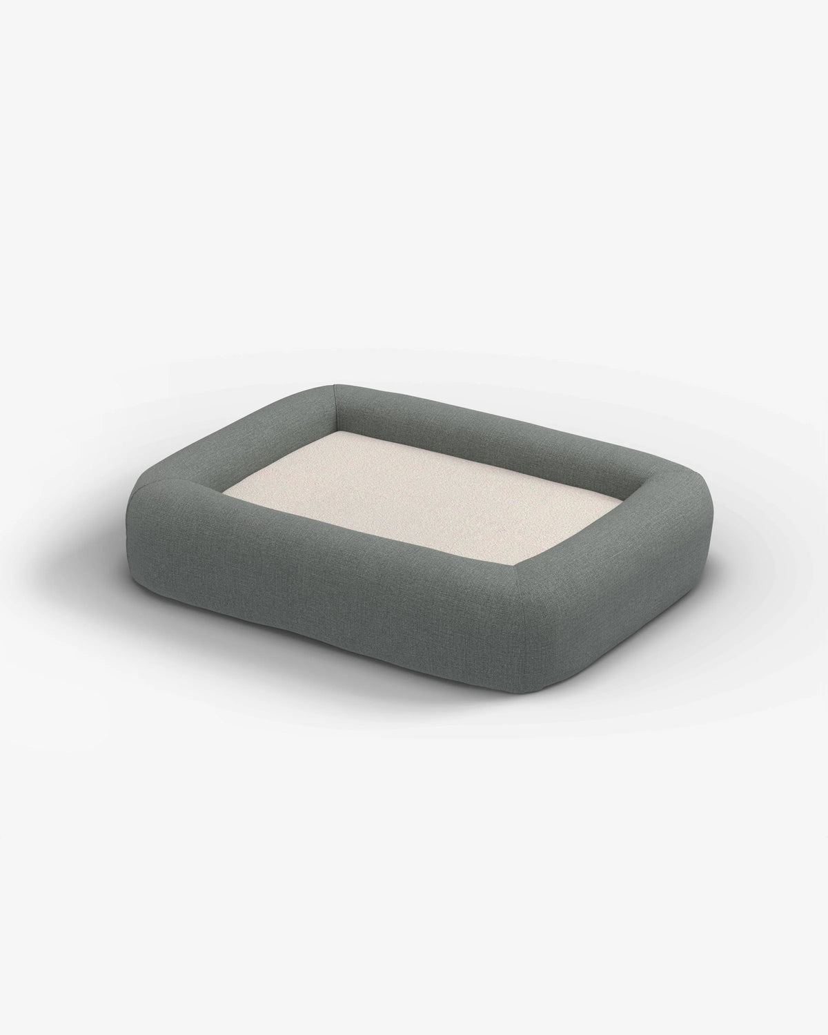 Stone Grey Woven Bolster Pet Bed