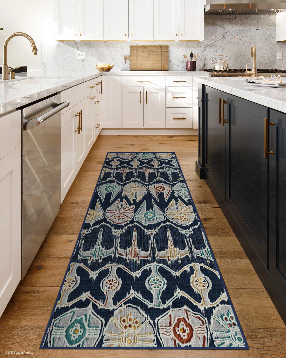 Corellian Ikat Navy Flatwoven Rug