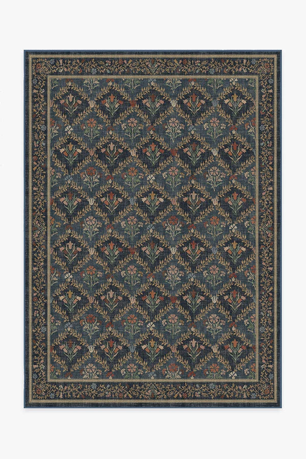Bellflowers Blue Flatwoven Rug by Morris & Co.