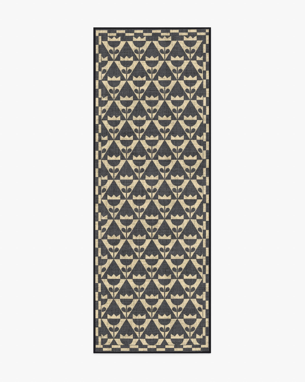 Tulip Heaven Black & Natural Re-Jute Rug by Dan Pelosi