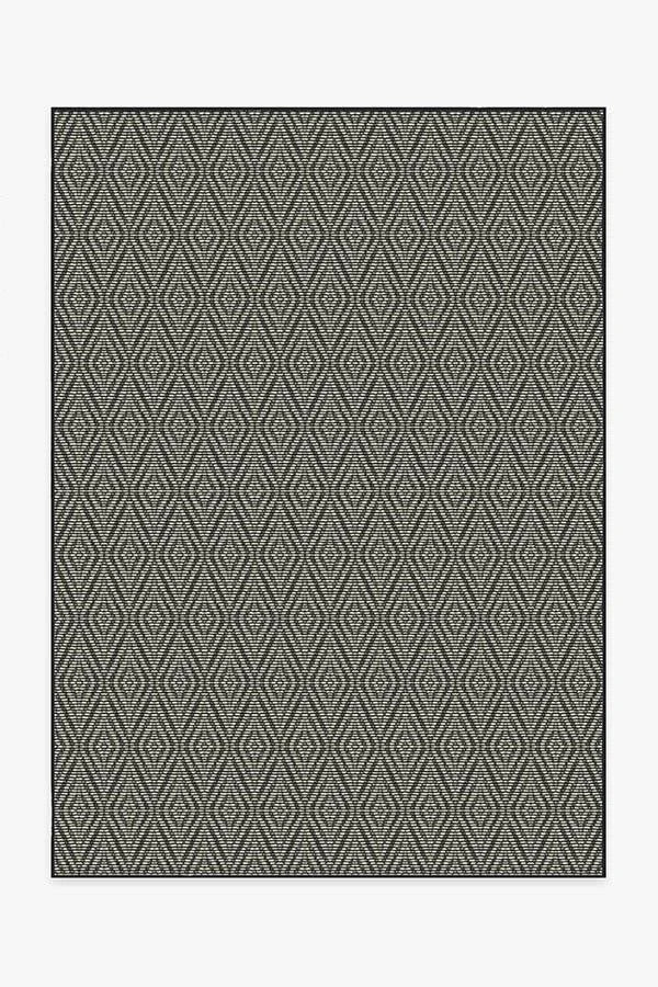 Halo Diamond Black Outdoor Rug