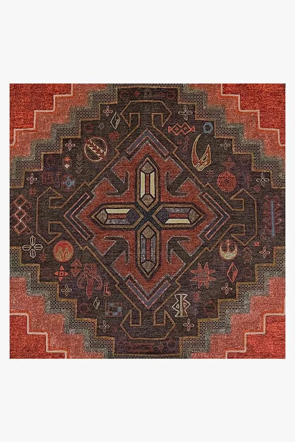 Mandalore Scarlet Red Flatwoven Rug