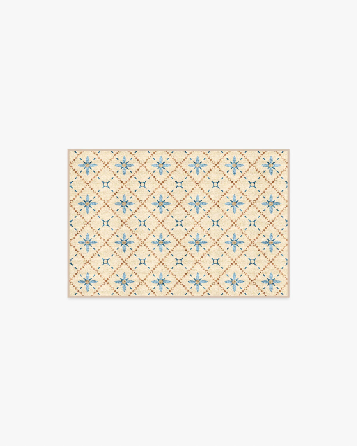 Alva Ivory & Slate Blue Flatwoven Rug
