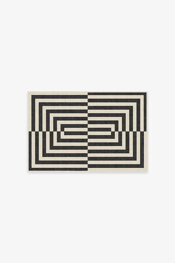Op Art Charcoal Rug by Jonathan Adler
