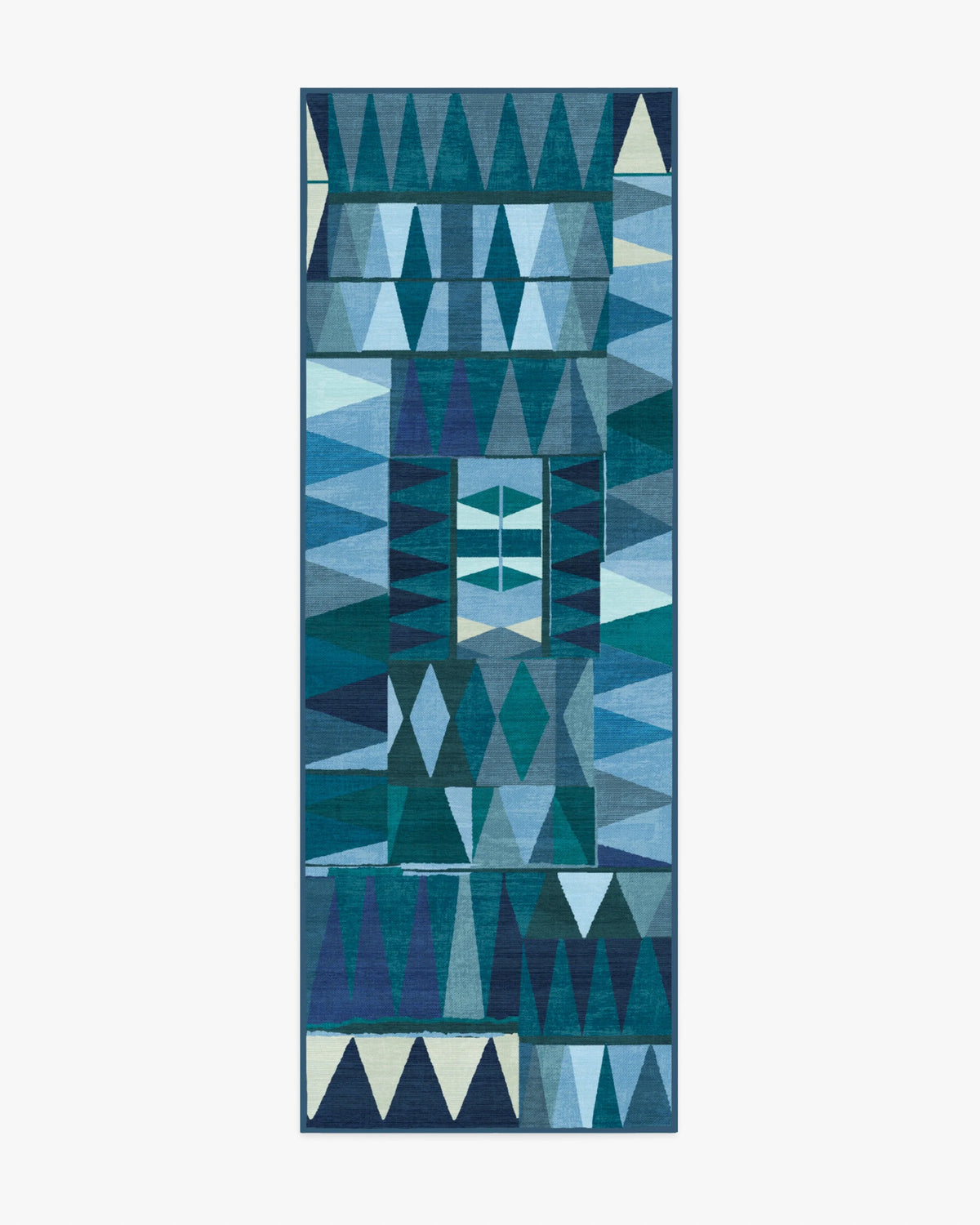 Cadra Blue Teal Flatwoven Rug by Jungalow