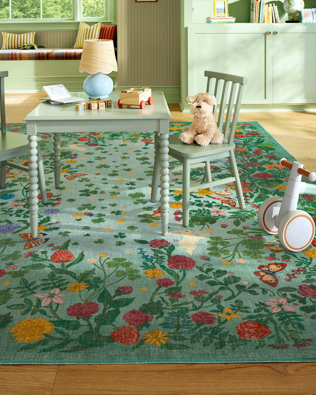 Lily Pad Meadow Multicolor Flatwoven Rug