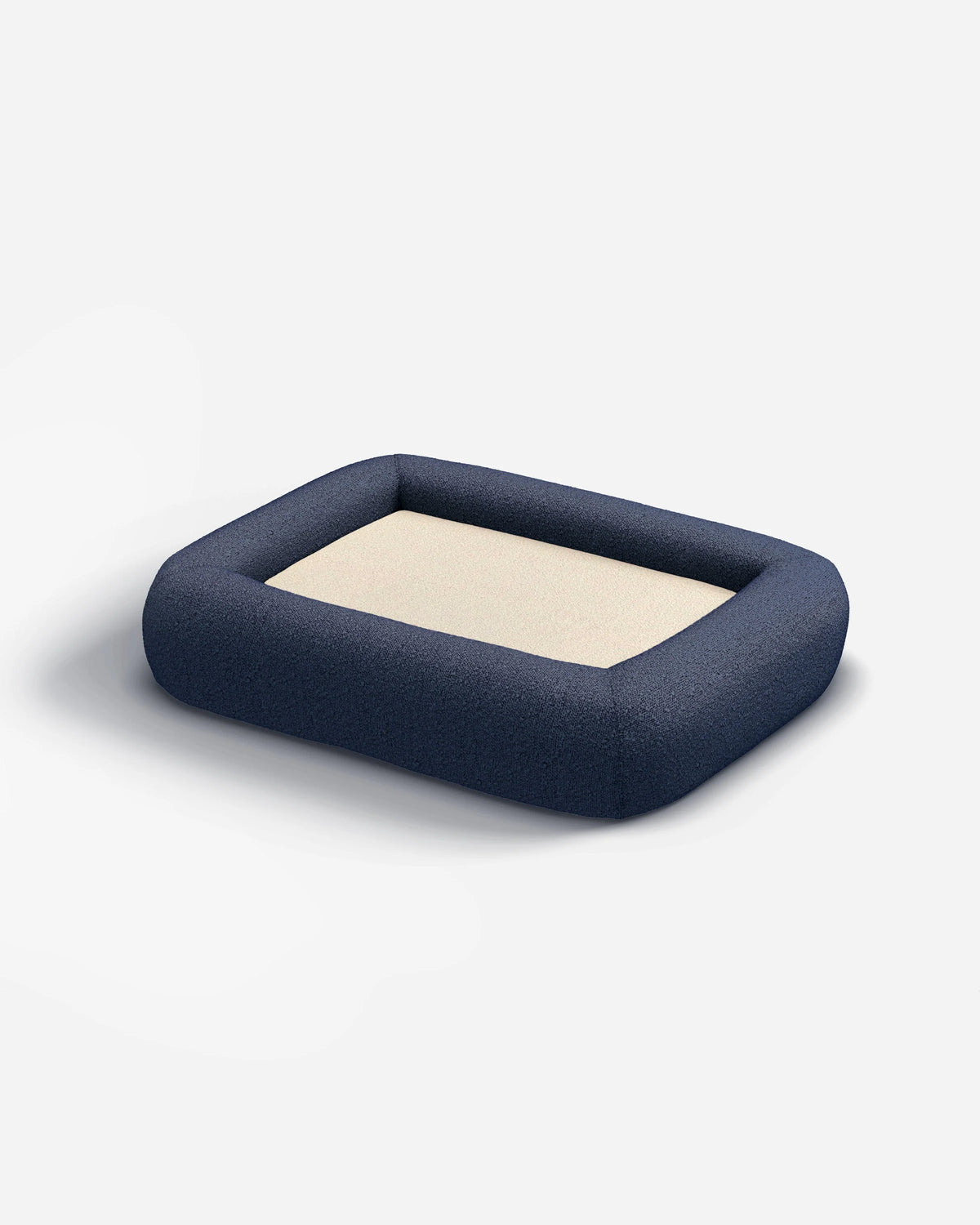 Navy Boucle Bolster Pet Bed