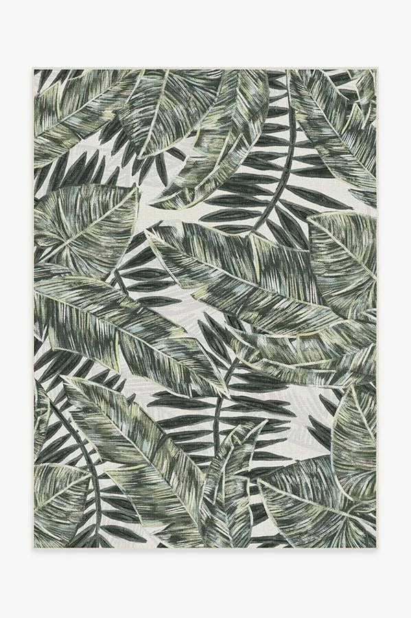 Filifera Palm Green Outdoor Rug
