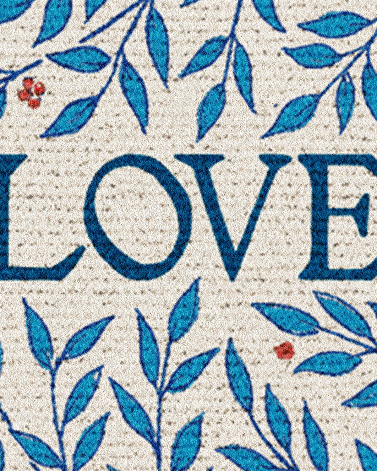 Love Is Enough Indigo & Ivory Doormat by Morris & Co.
