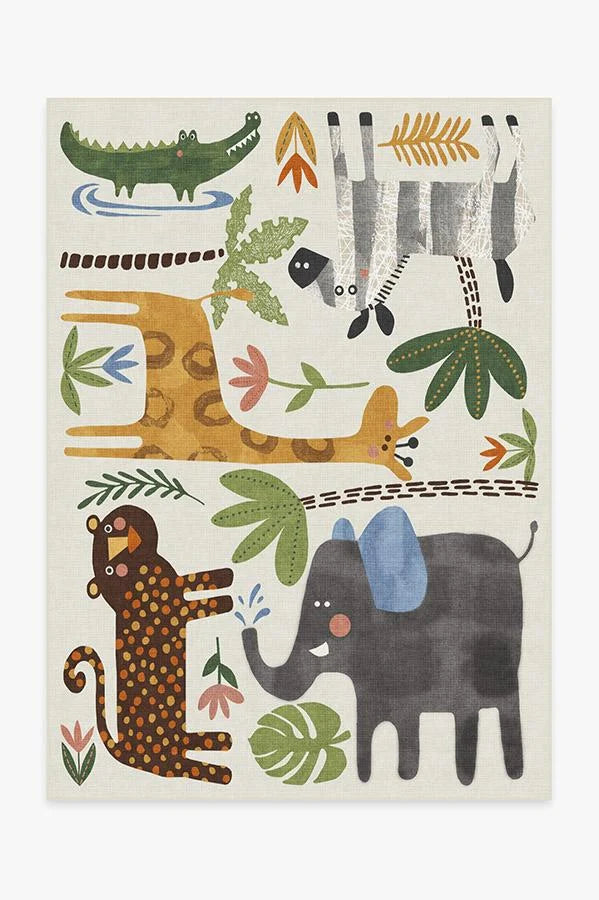 Jungle Safari Multicolour Flatwoven Rug