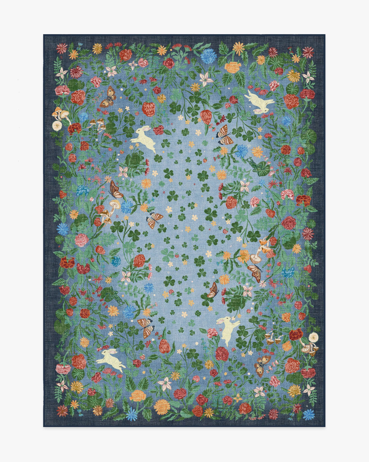 Lily Pad Midnight Multicolor Flatwoven Rug