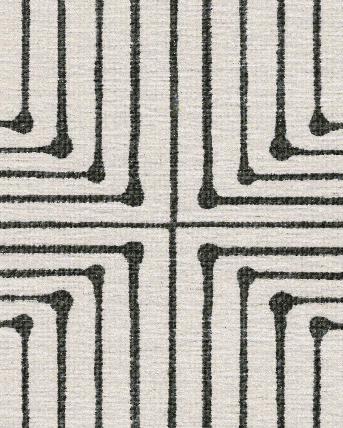 Inkdrop Black & Ivory Flatwoven Rug by Jonathan Adler