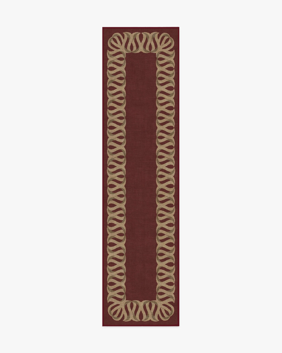 Ribbon Border Red & Natural Flatwoven Rug
