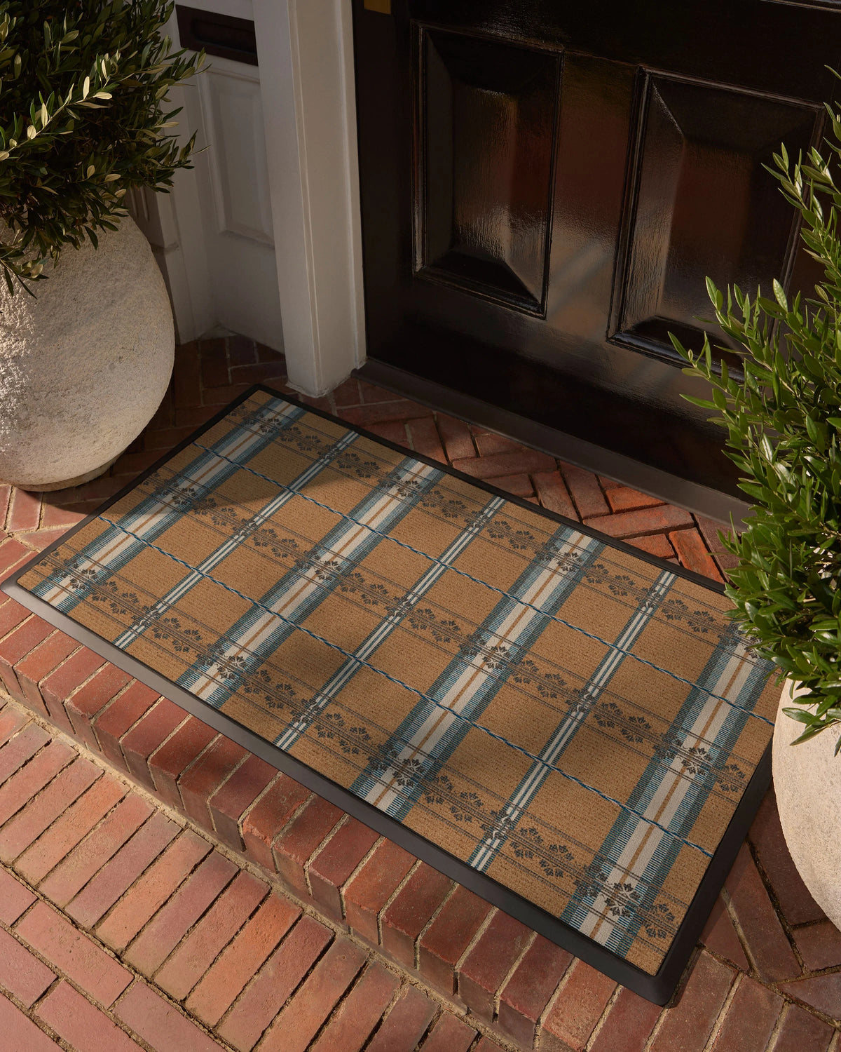 Hanover Check Coir Large Doormat by Morris & Co.