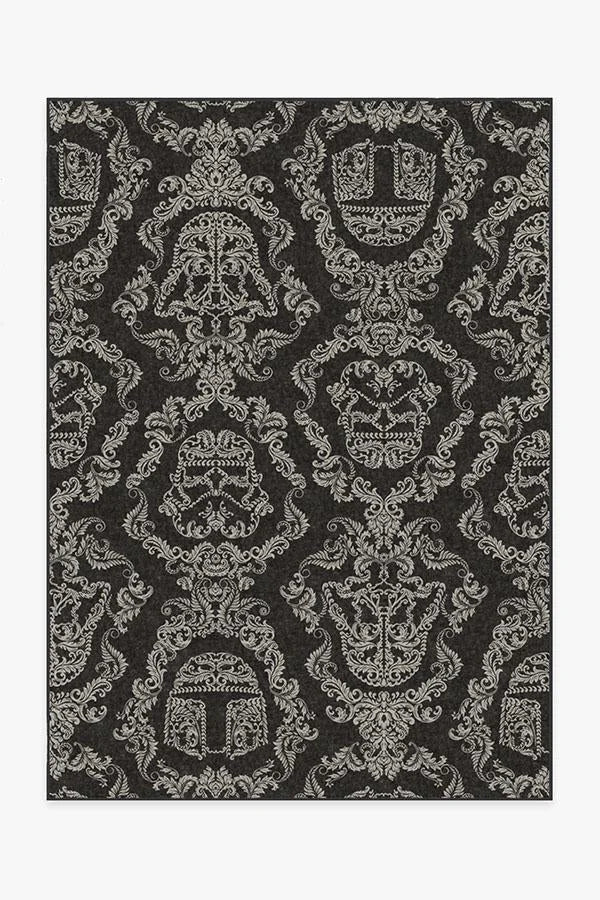 Dark Side Damask Charcoal Flatwoven Rug