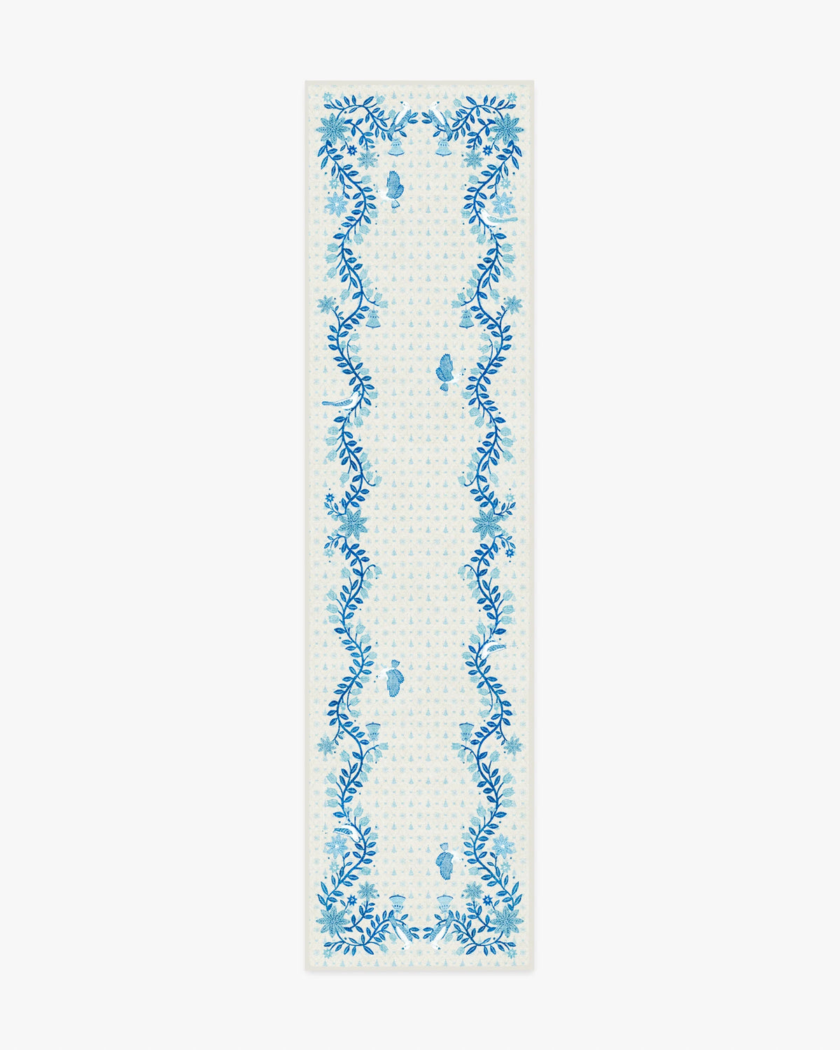 Festive Yuletide Ivory & Blue Rug by The Hiltons