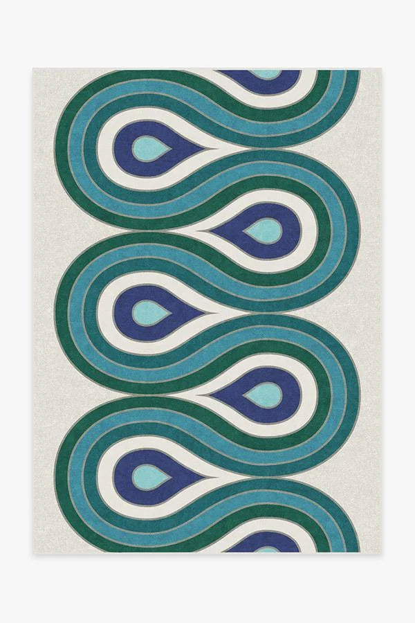 Milano Peacock Flatwoven Rug by Jonathan Adler