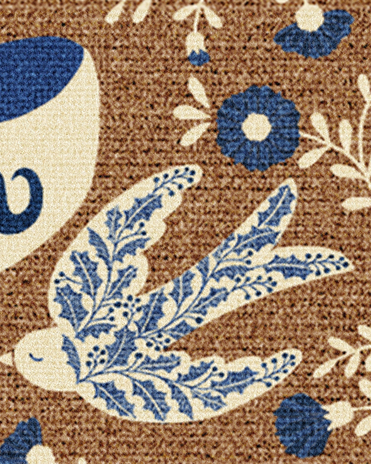 Peace on Earth Natural & Blue Large Doormat