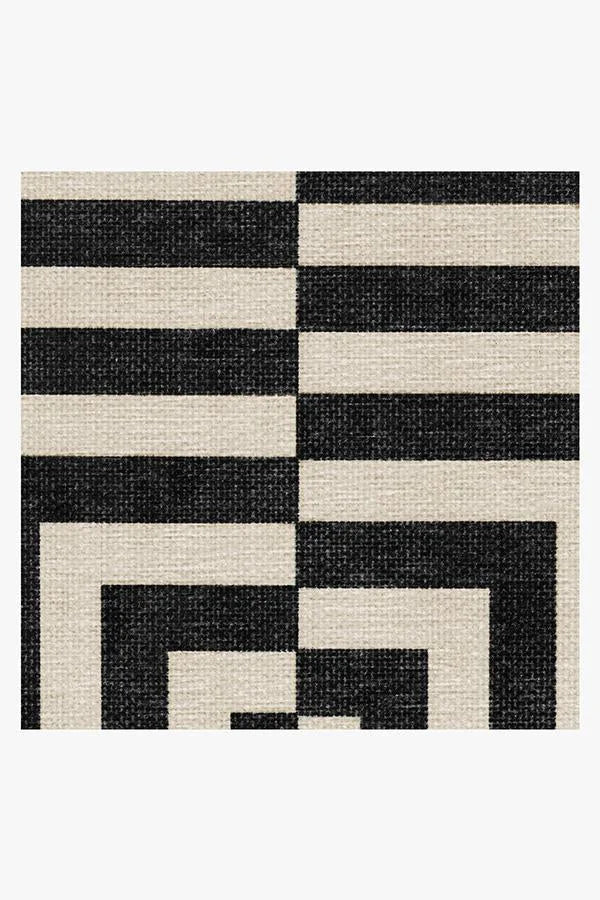 Op Art Charcoal Flatwoven Rug by Jonathan Adler