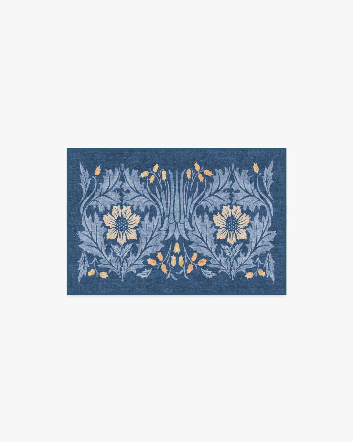 Woodbell & Anemone Navy Rug by Morris & Co.