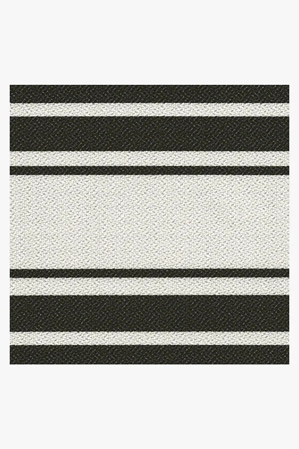 Marina Stripe Black Outdoor Rug