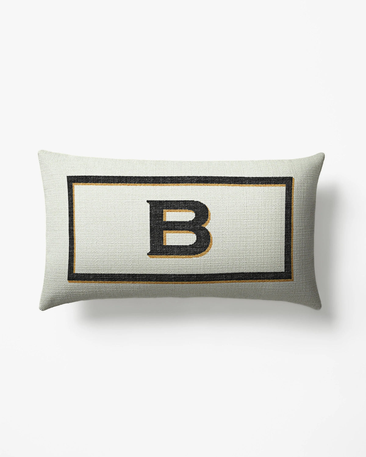 Classic Monogram Ivory Woven Throw Pillow, 12"x21" by Jonathan Adler