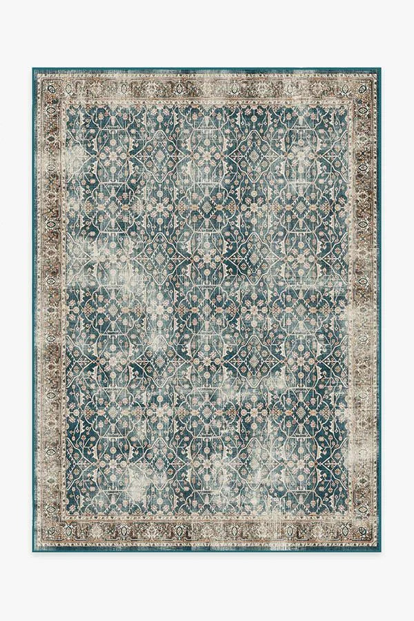 Celestine Teal Blue Flatwoven Rug