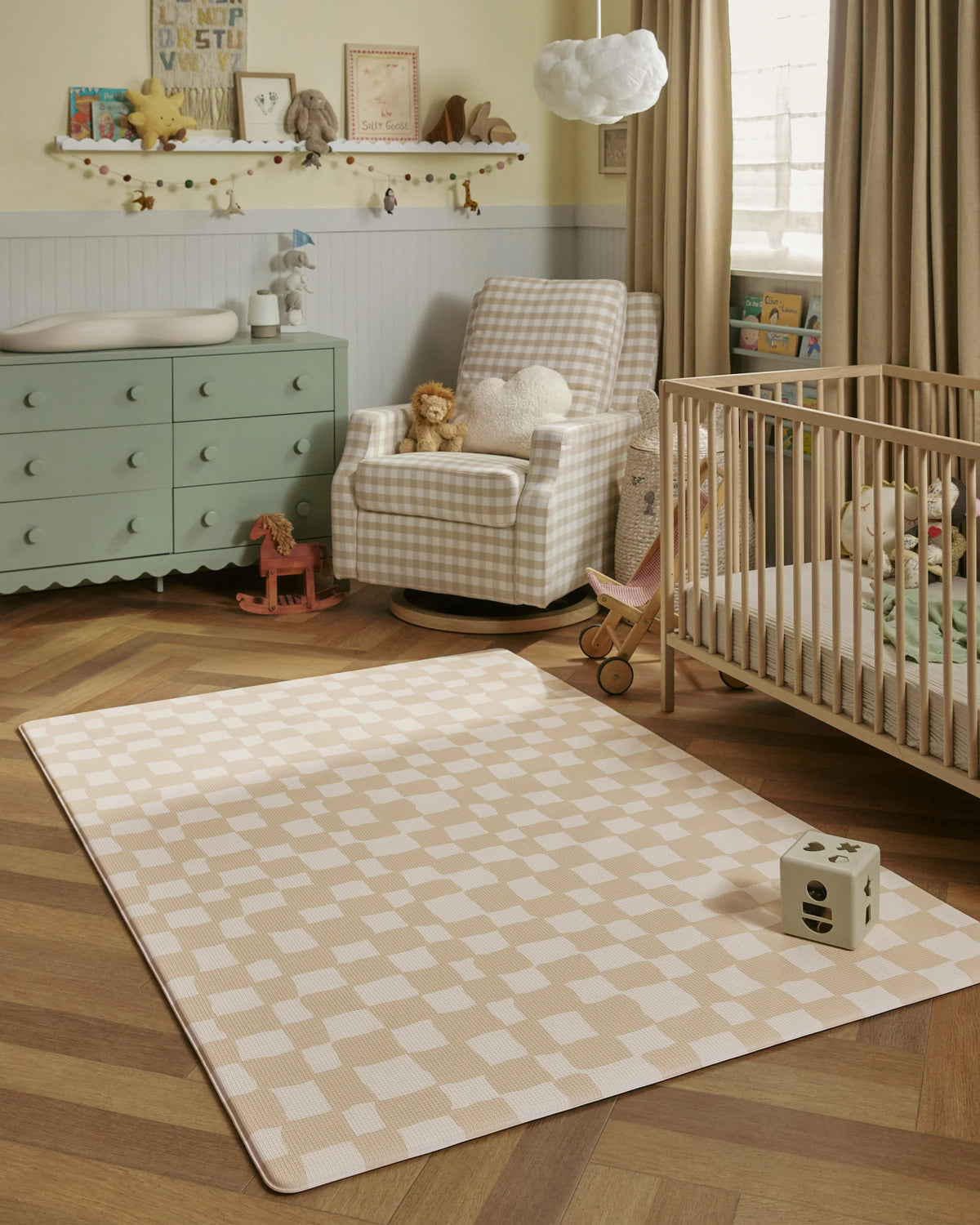 Mini Me Check Soft Taupe Play Mat