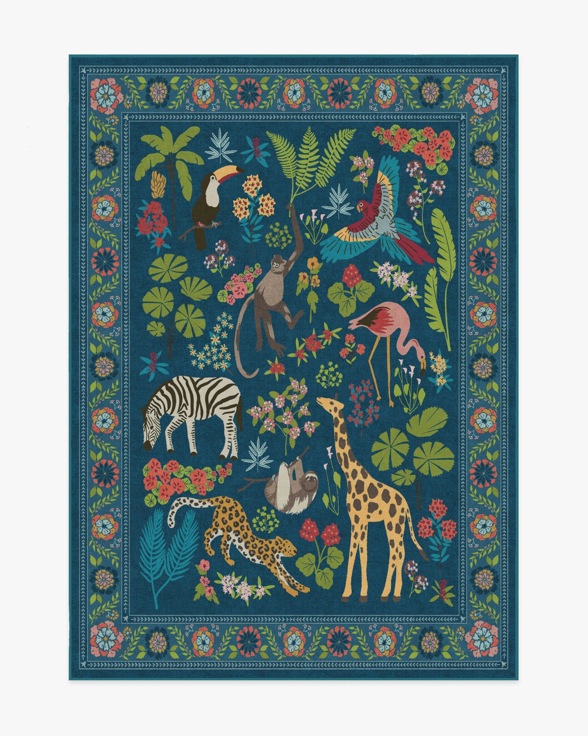 Jingle Jungle Royal Blue Rug by Iris Apfel