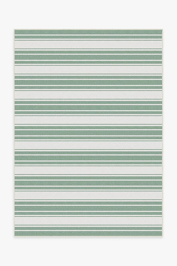 Marina Stripe Sage Green Outdoor Rug