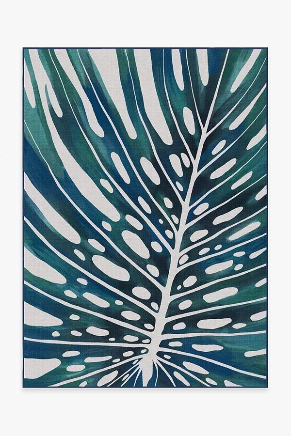Panama Teal Blue Outdoor Rug