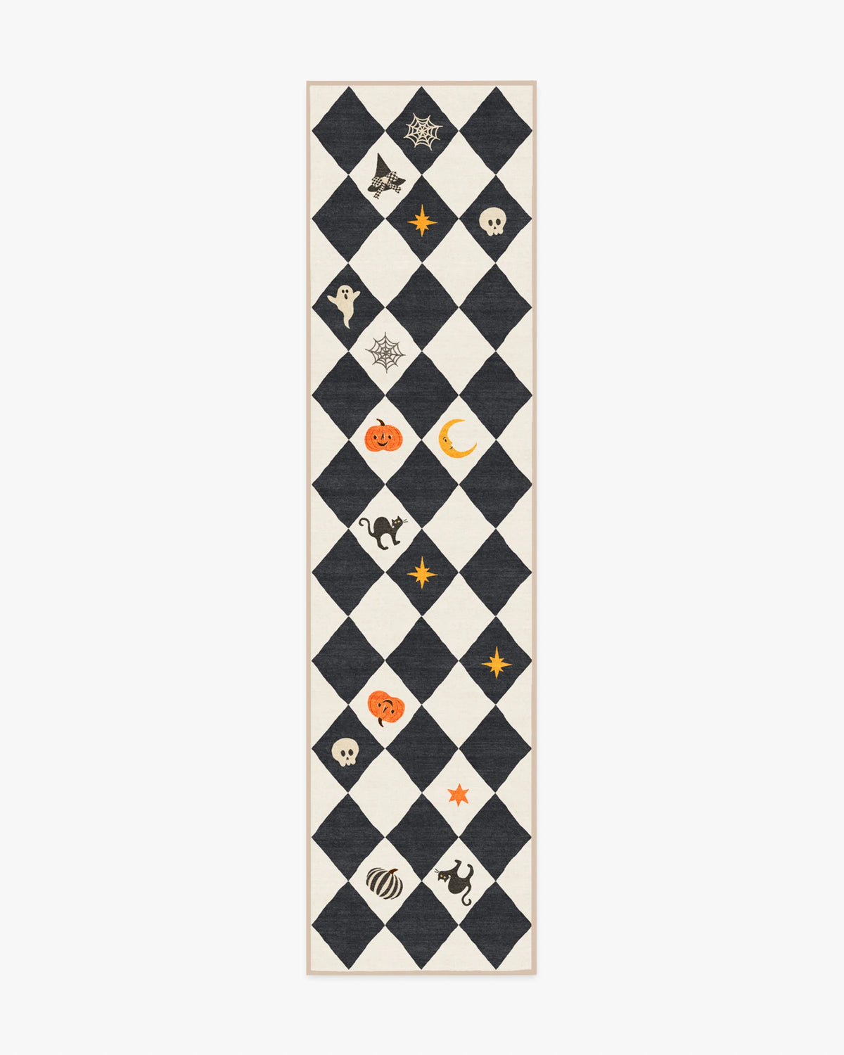 Halloween Harlequin Ivory & Charcoal Flatwoven Rug
