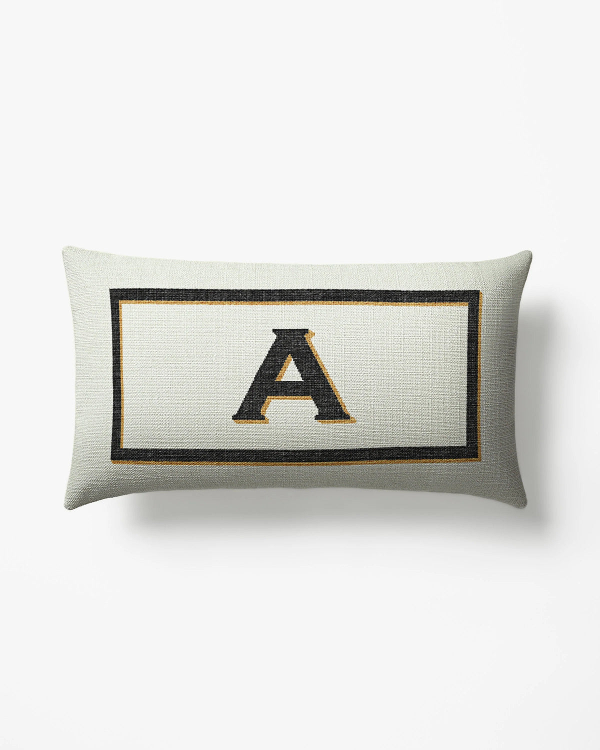 Classic Monogram Ivory Woven Throw Pillow, 12"x21" by Jonathan Adler