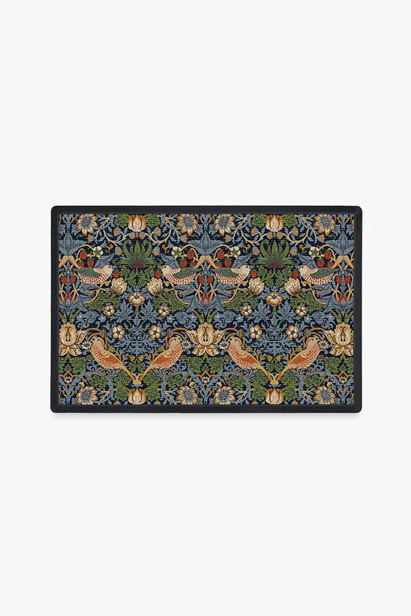 Strawberry Thief Minor Indigo Doormat by Morris & Co.