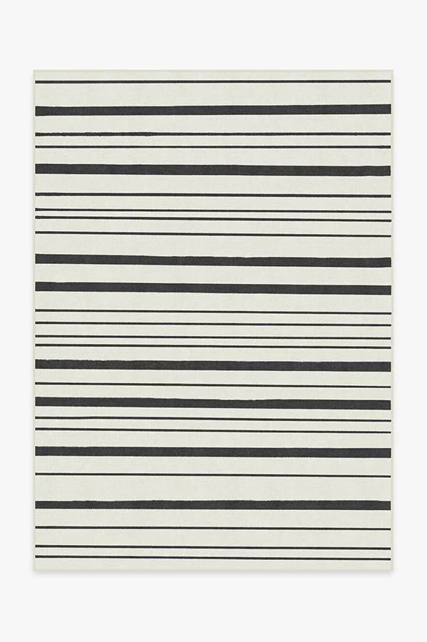 Hudson Stripe Black Flatwoven Rug