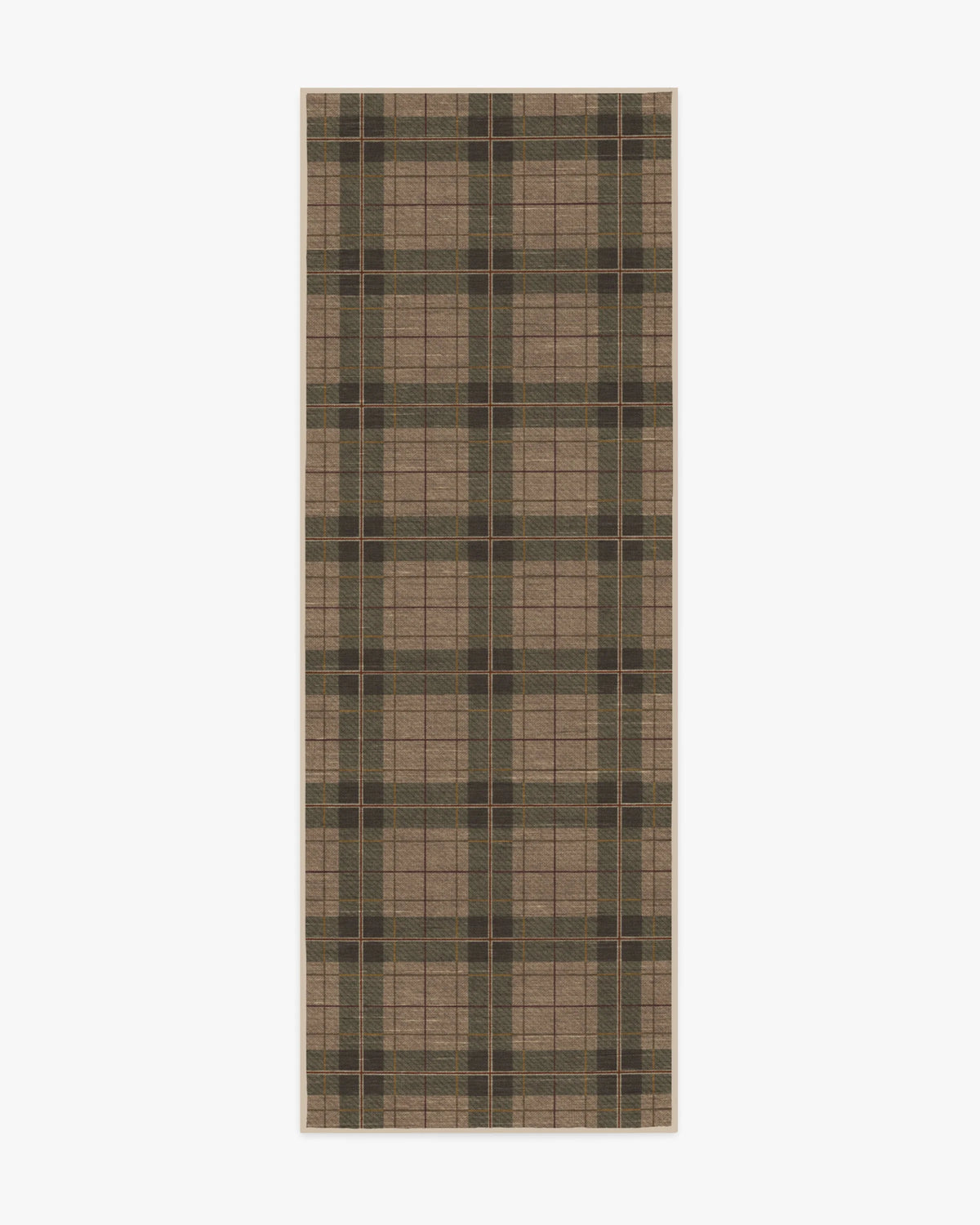 Alfie Plaid Natural & Green Flatwoven Rug