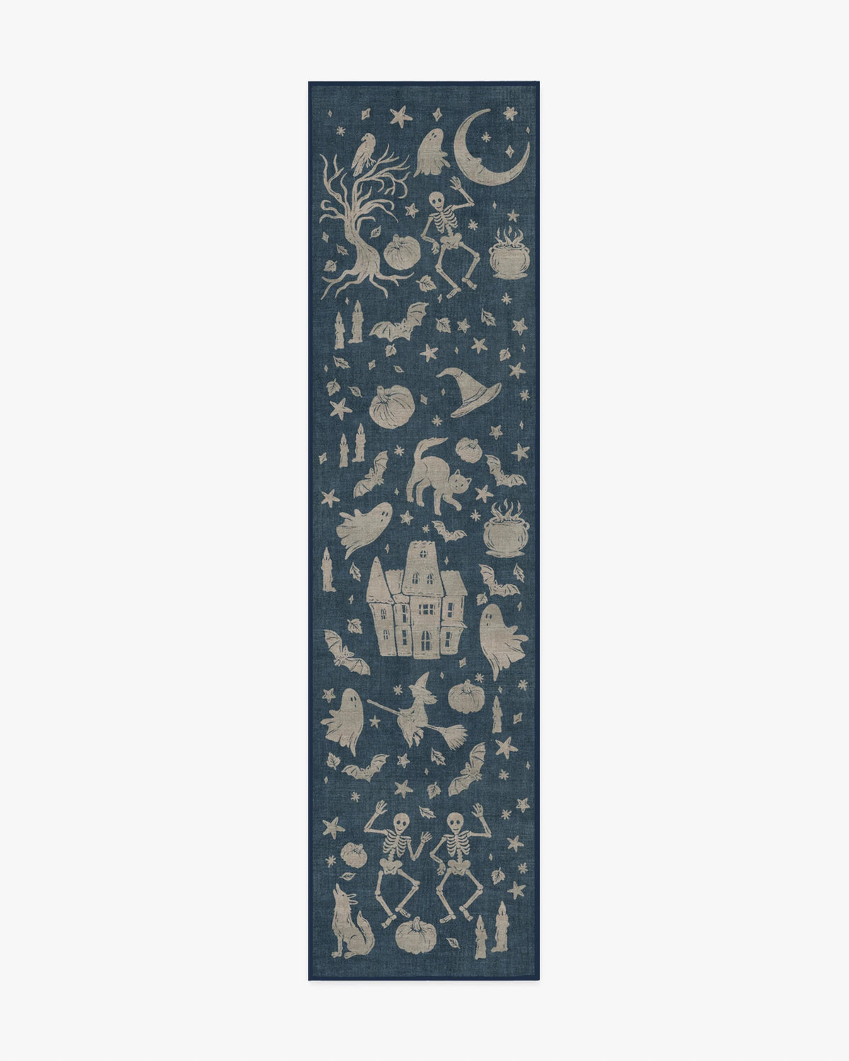 Moonlit Creatures Navy Flatwoven Rug
