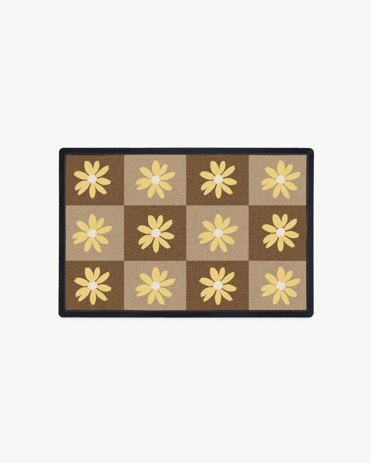 Daisy Check Yellow Doormat