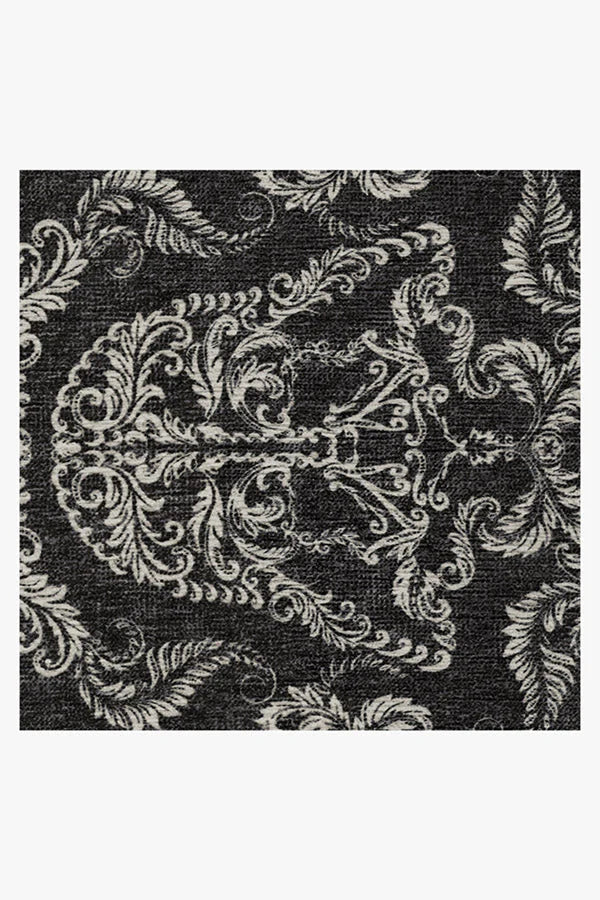 Dark Side Damask Charcoal Flatwoven Rug