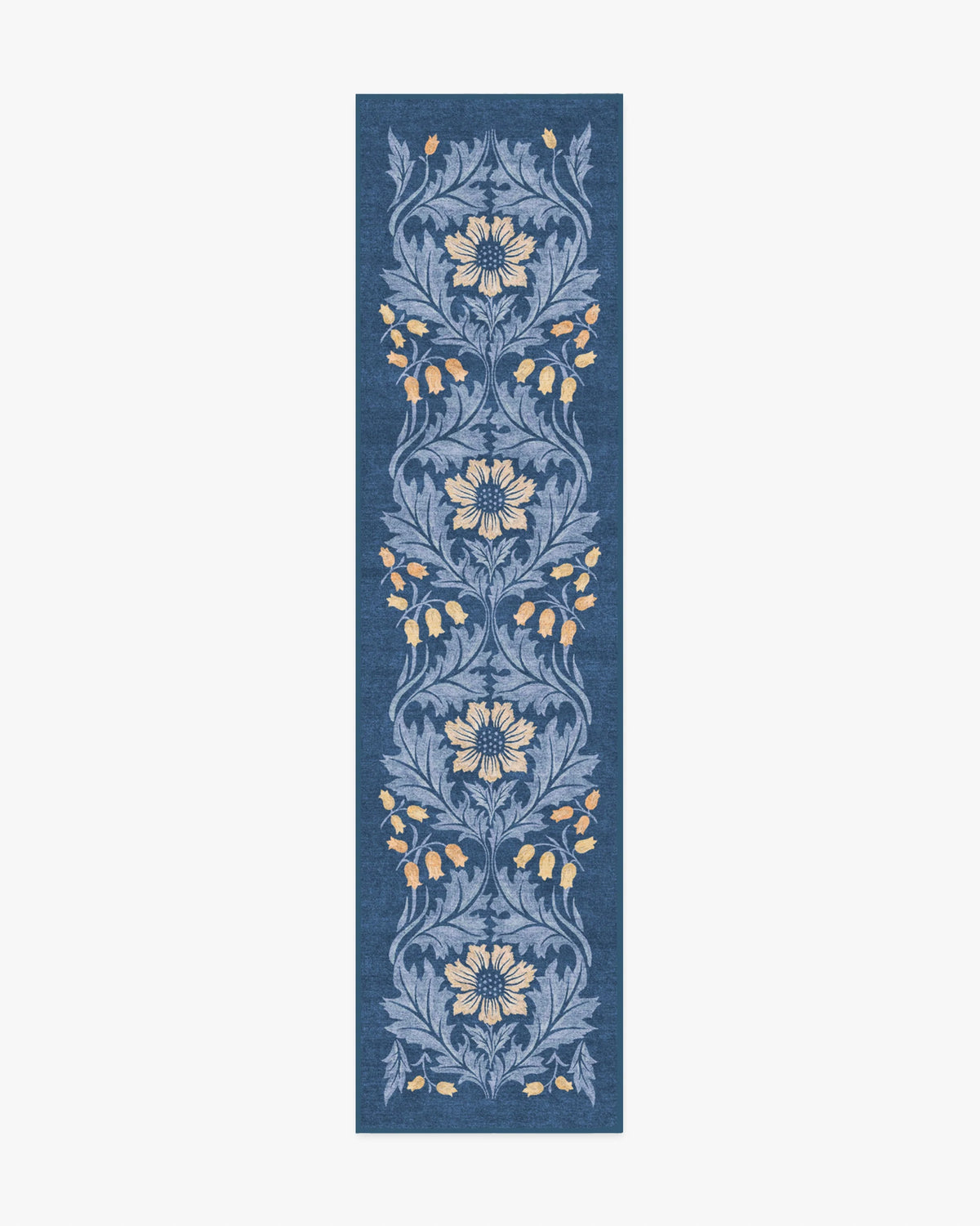 Woodbell & Anemone Navy Flatwoven Rug by Morris & Co.