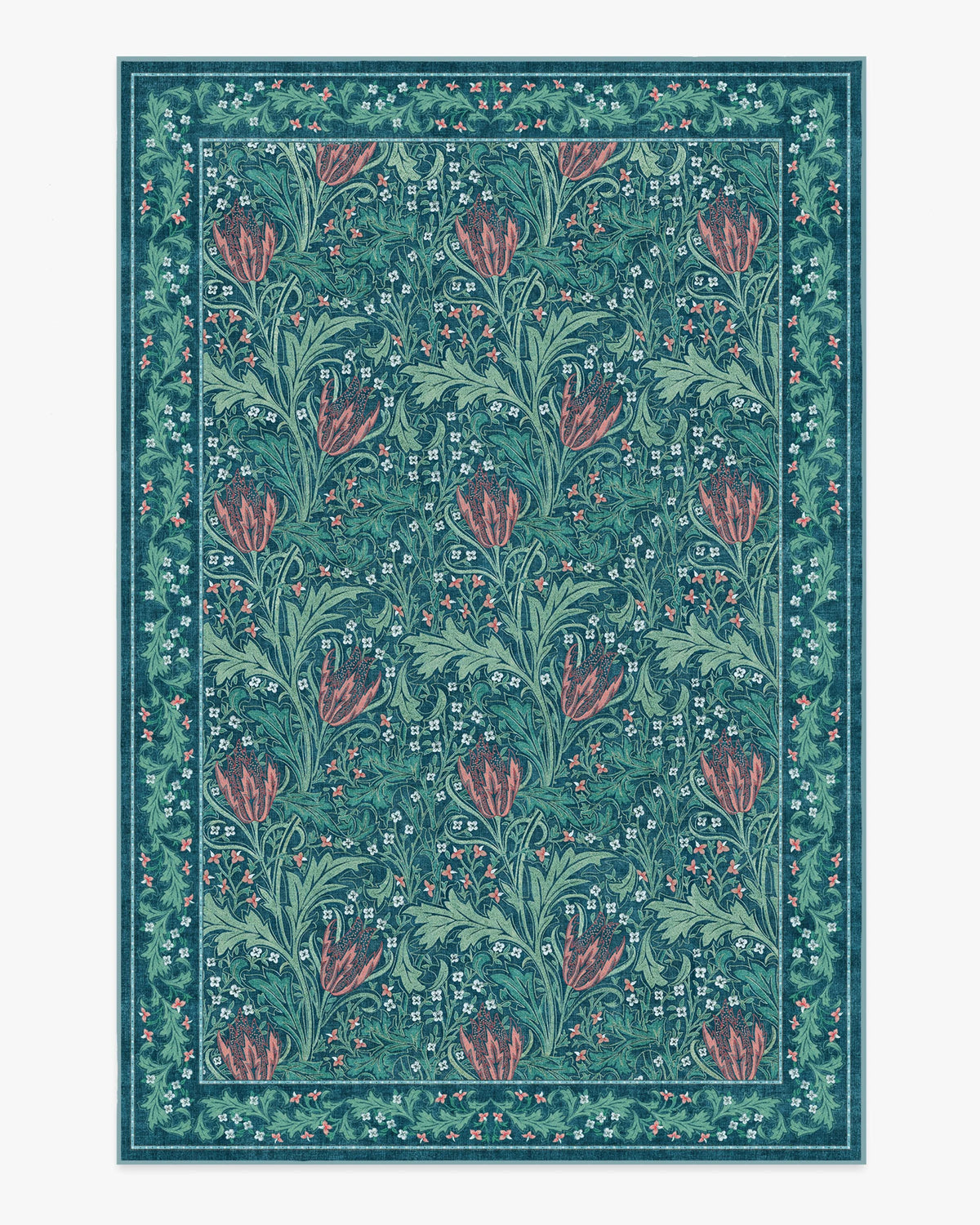 Lent Lily Blue Flatwoven Rug by Morris & Co.