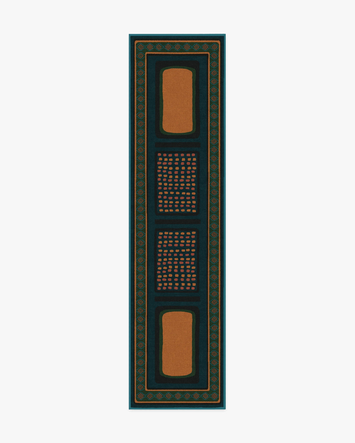 Nerissa Teal & Gold Flatwoven Rug by Architectural Digest