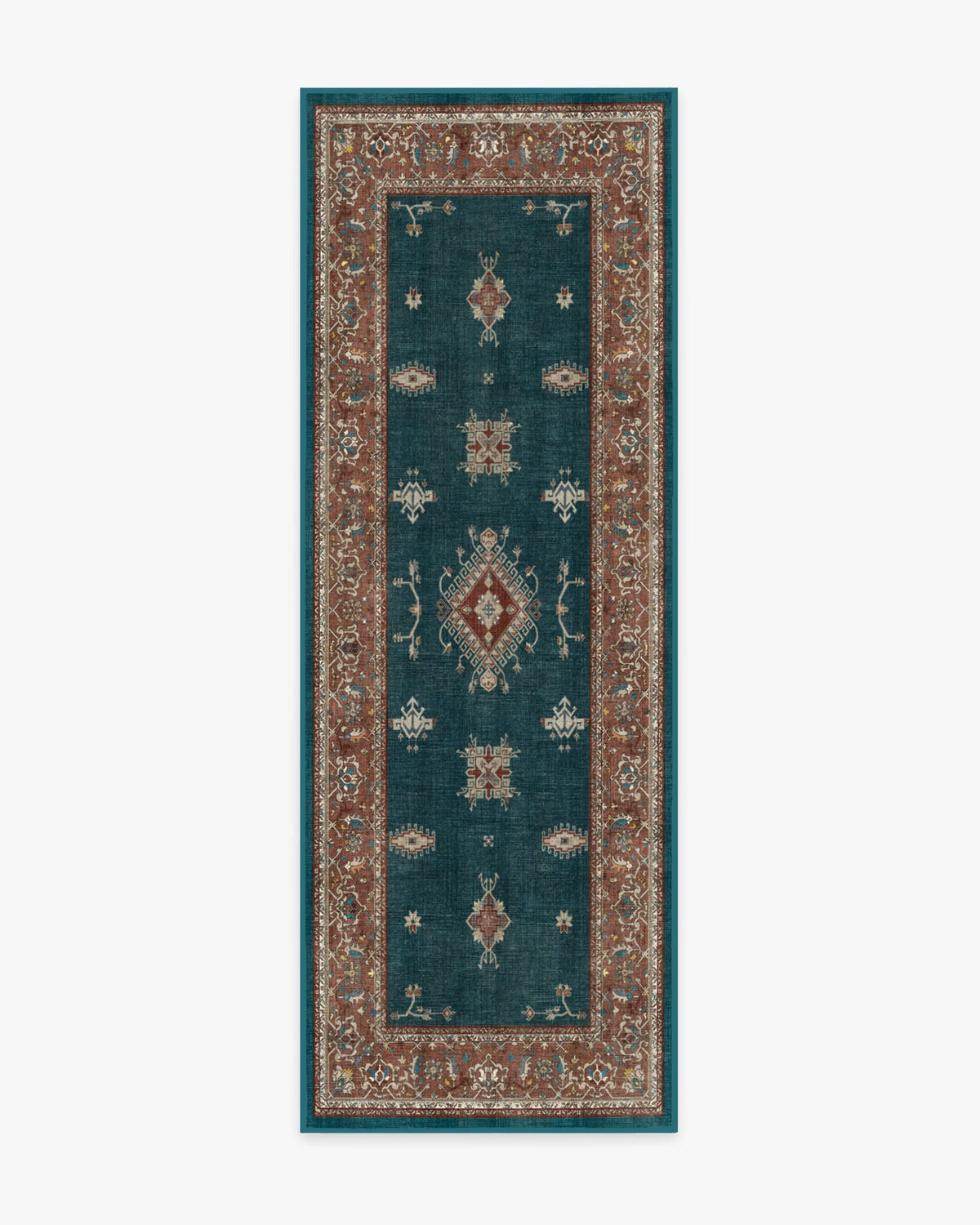 Verena Teal Blue Flatwoven Rug