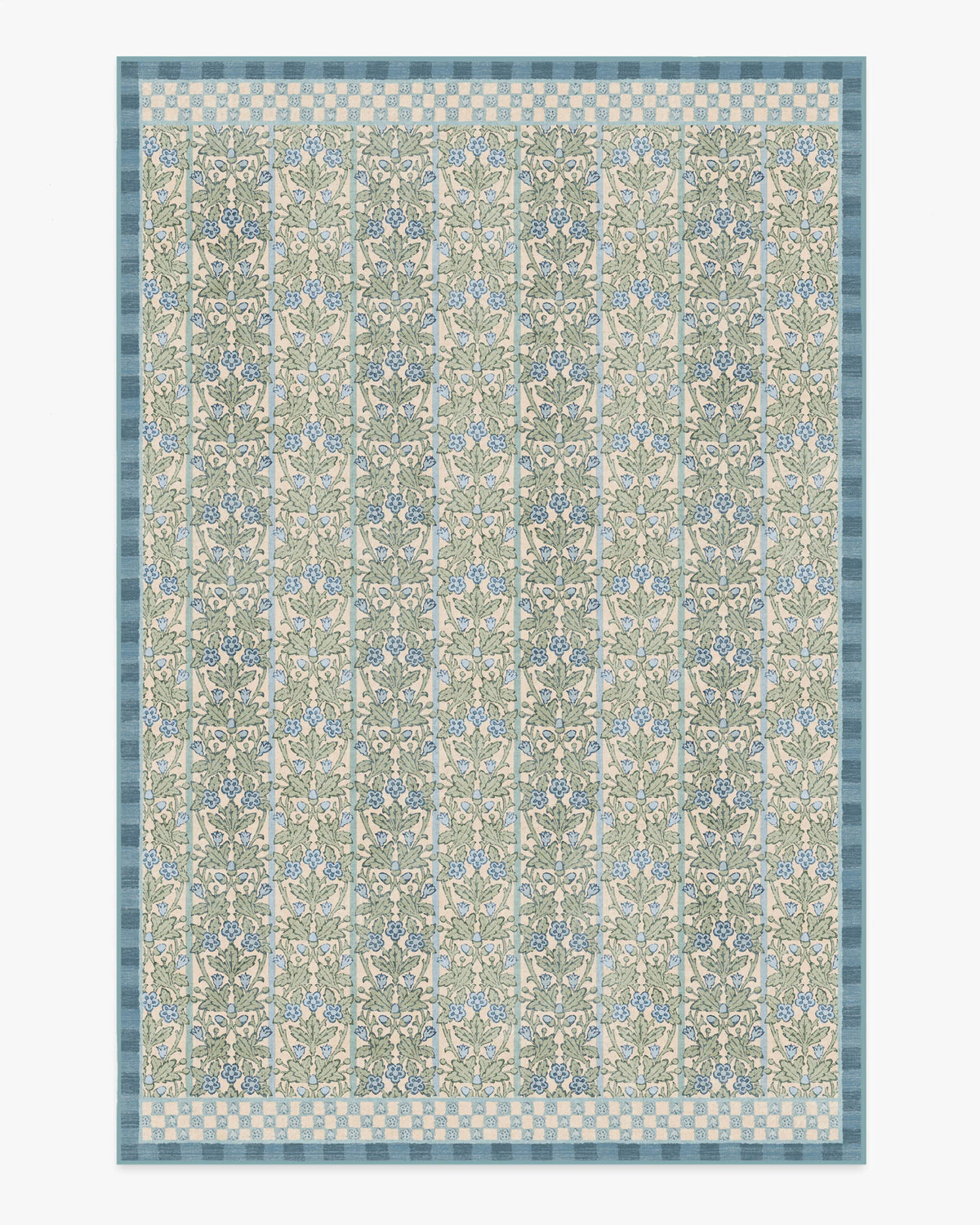 Oak & Blossom Blue Flatwoven Rug by Morris & Co.