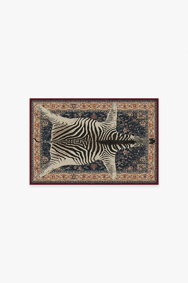 On Safari Sapphire Rug by Iris Apfel